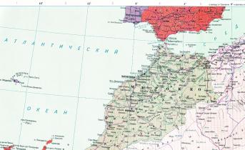 Карта марокко на русском языке с курортами Расположение марокко на карте мира
